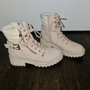 Women's Pink Lace-Up Ankle Boots size 8